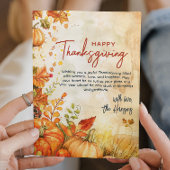 Herfst pompoenen en bladeren Thanksgiving Feestdagenkaart