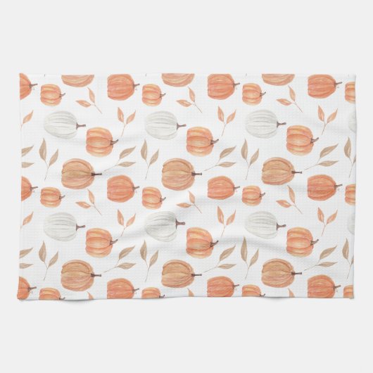 Herfst pompoenen en bladeren theedoek (Horizontaal)