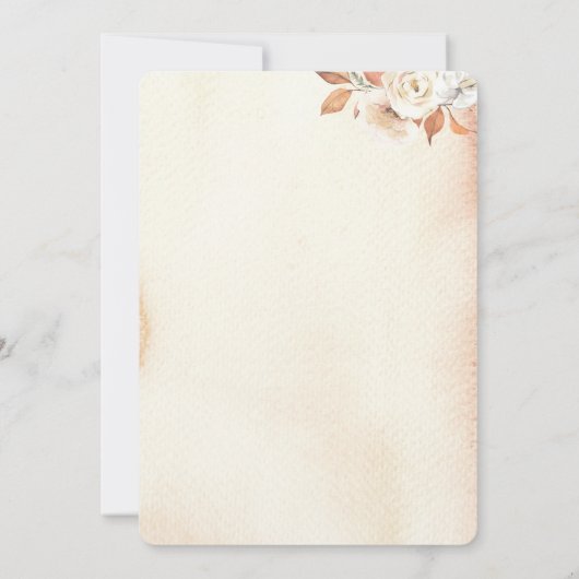 Herfst pompoenen en bloemen in landelijke stijl kaart (Achterkant)