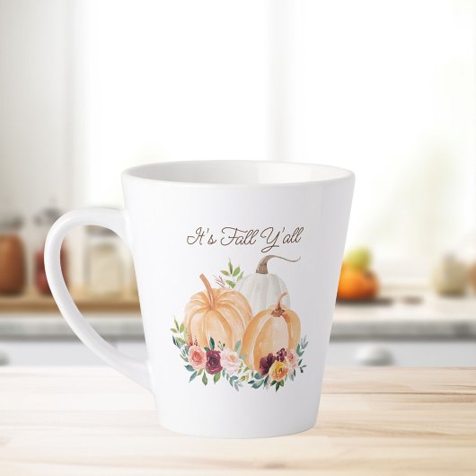 Herfst Pompoenen en Bloemen Latte Mok