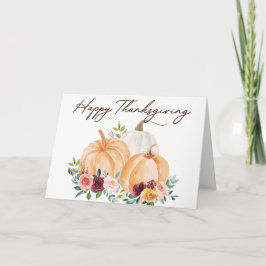 Herfst Pompoenen en Boho Bloemen Groet Kaart