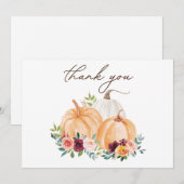 Herfst Pompoenen en Boho Flowers Bedankt (Voorkant / Achterkant)