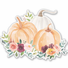 Herfst Pompoenen en Boho Flowers Sticker