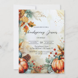 Herfst pompoenen en dennenappels Thanksgiving Kaart