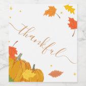 Herfst Pompoenen en lederen Thanksgiving Dinner Gr Wijn Etiket (Enkel label)