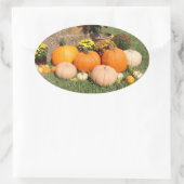 Herfst pompoenen en mama's ovale sticker (Tas)