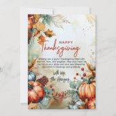 Herfst pompoenen en Pine Cones Thanksgiving Custom Feestdagenkaart (Voorkant)