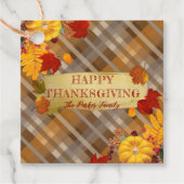 Herfst pompoenen en pompen op betonnen Thanksgivin Bedankjes Labels (Voorkant)