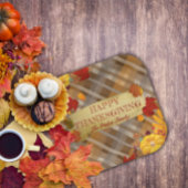 Herfst pompoenen en pompen op betonnen Thanksgivin Papieren Bordje