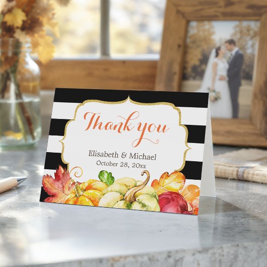 Herfst Pompoenen Esdodenbladeren Bedankt