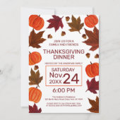 Herfst pompoenen esdoorn verlaat Waterverf Thanksg Kaart (Voorkant)