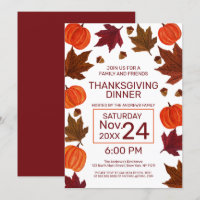 Herfst pompoenen esdoorn verlaat Waterverf Thanksg