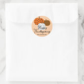 Herfst pompoenen gepersonaliseerd Happy Thanksgivi Ronde Sticker (Tas)