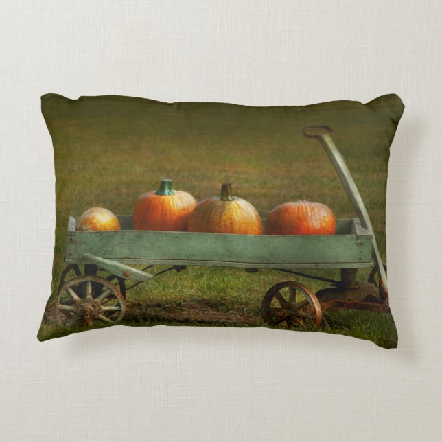 Herfst - Pompoenen - Gratis rit Decoratief Kussen (Achterkant)