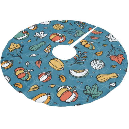 Herfst pompoenen: Hand getrokken groenten Kerstboom Rok (Gekanteld)