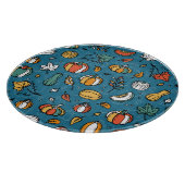 Herfst pompoenen: Hand getrokken groenten Snijplank (Hoek)