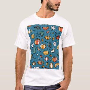 Herfst pompoenen: Hand getrokken groenten T-shirt