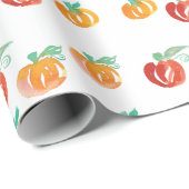 Herfst pompoenen handgeschilderd Oranje omlooppapi Cadeaupapier (Rol Hoek)