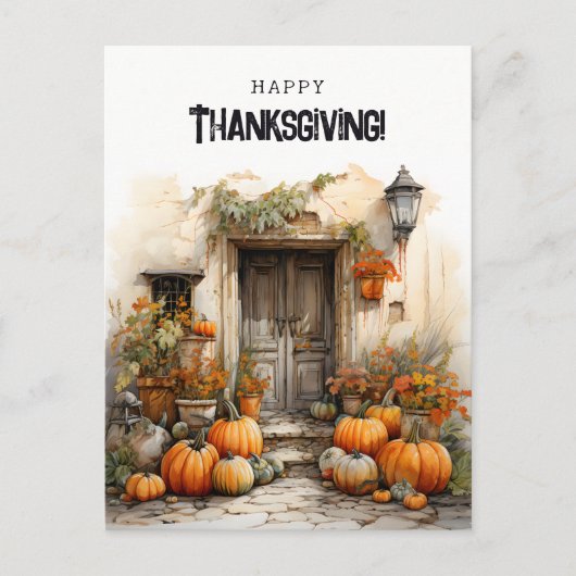 Herfst pompoenen Happy Thanksgiving Briefkaart (Voorkant)