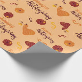 Herfst pompoenen Happy Thanksgiving Feestelijk Naa Cadeaupapier (Hoek)