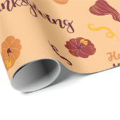 Herfst pompoenen Happy Thanksgiving Feestelijk Naa Cadeaupapier (Rol Hoek)