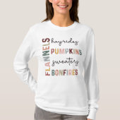 Herfst pompoenen Hayrides en vreugdevuren Tshirt (Voorkant)