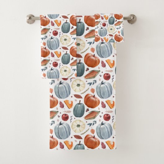 Herfst Pompoenen & Herfst Bladeren Patroon Bad Handdoek (Insitu)