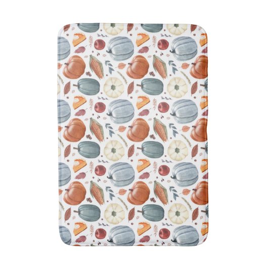 Herfst Pompoenen & Herfst Bladeren Patroon Badmat (Voorkant Verticaal)
