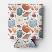 Herfst Pompoenen & Herfst Bladeren Patroon Blikjeskoeler (Voorkant)