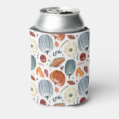 Herfst Pompoenen & Herfst Bladeren Patroon Blikjeskoeler (Blikje Achterkant)