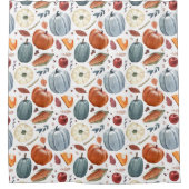 Herfst Pompoenen & Herfst Bladeren Patroon Douchegordijn (Voorkant)