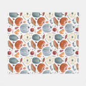 Herfst Pompoenen & Herfst Bladeren Patroon Fleece Deken (Voorkant (Horizontaal))