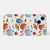 Herfst Pompoenen & Herfst Bladeren Patroon iPhone 15 Case (Achterkant horizontaal)