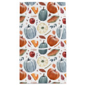 Herfst Pompoenen & Herfst Bladeren Patroon Klein Cadeauzakje (Achterkant)