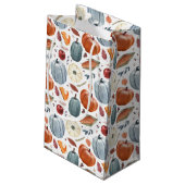 Herfst Pompoenen & Herfst Bladeren Patroon Klein Cadeauzakje (Achterkant Gekanteld)