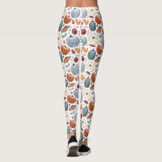 Herfst Pompoenen & Herfst Bladeren Patroon Leggings (Achterkant)