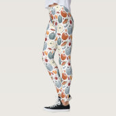 Herfst Pompoenen & Herfst Bladeren Patroon Leggings (Links)