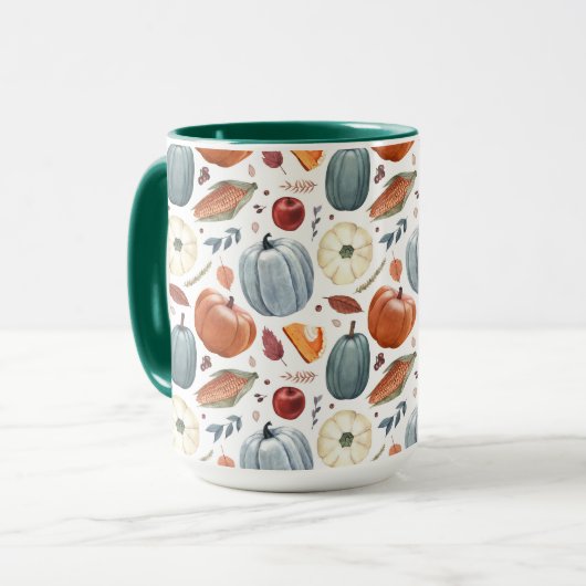 Herfst Pompoenen & Herfst Bladeren Patroon Mok (Voorkant links)