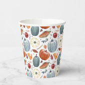 Herfst Pompoenen & Herfst Bladeren Patroon Papieren Bekers (Links)