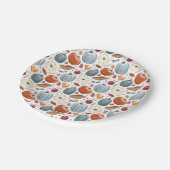 Herfst Pompoenen & Herfst Bladeren Patroon Papieren Bordje (Gekanteld)