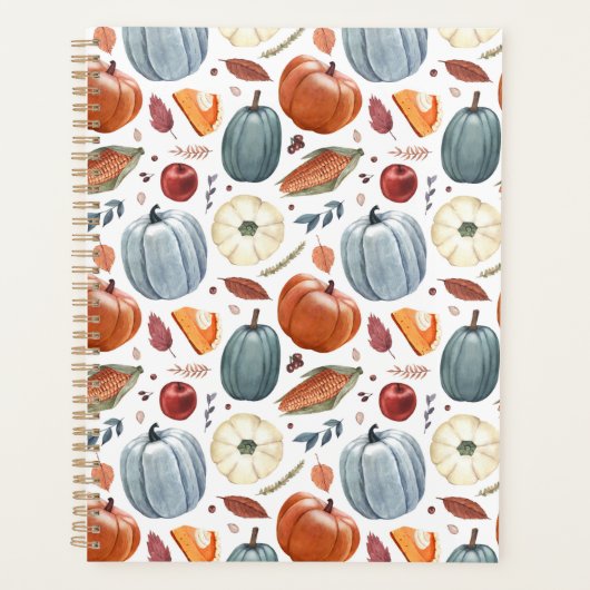 Herfst Pompoenen & Herfst Bladeren Patroon Planner (Voorkant)