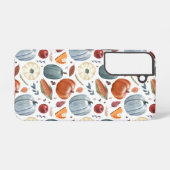 Herfst Pompoenen & Herfst Bladeren Patroon Samsung Galaxy Hoesje (Achterkant horizontaal)