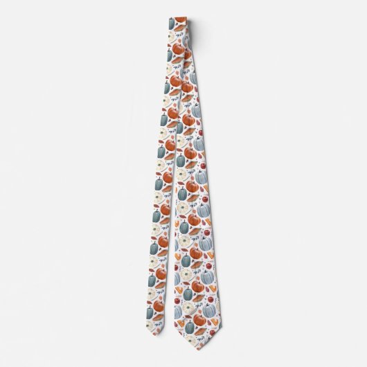 Herfst Pompoenen & Herfst Bladeren Patroon Stropdas (Achterkant)