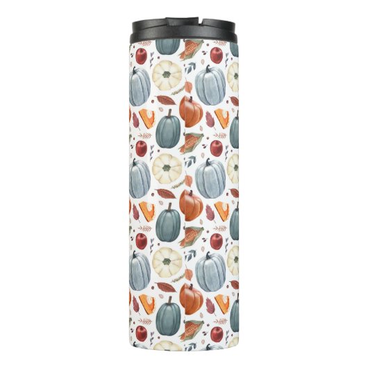 Herfst Pompoenen & Herfst Bladeren Patroon Thermosbeker (Achterkant)