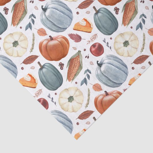Herfst Pompoenen & Herfst Bladeren Patroon Tissuepapier (Detail)