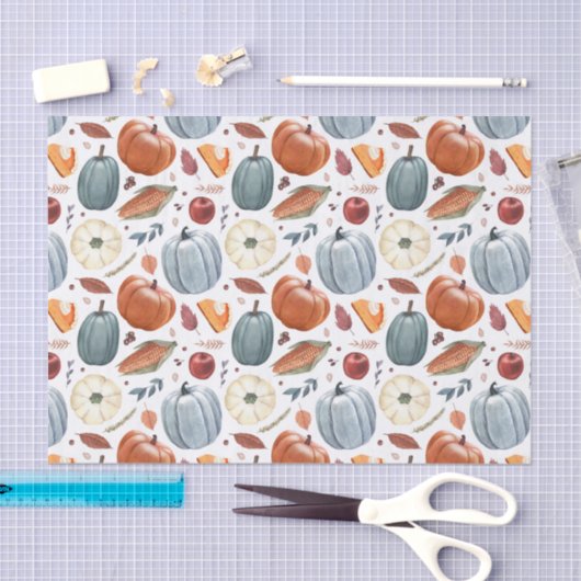 Herfst Pompoenen & Herfst Bladeren Patroon Tissuepapier (Craft)