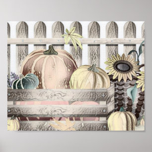  Herfst pompoenen herfstkleuren tekenen Poster