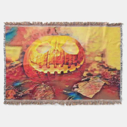 Herfst pompoenen herfstkleuren tekening Gooi B Deken (Voorkant)