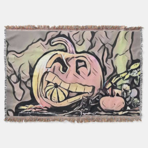 Herfst pompoenen herfstkleuren tekening Gooi B Deken