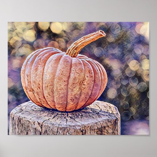 Herfst pompoenen herfstkleuren waterverf Poster (Voorkant)